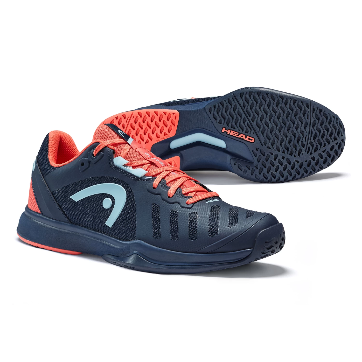 Head Sprint Team 3.0 2021 All Court Shoe Women - Dark Blue, Coral - Image 5
