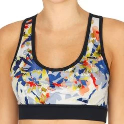 Head Vision Graphic Sports Bras Women - Dark Blue, Yellow