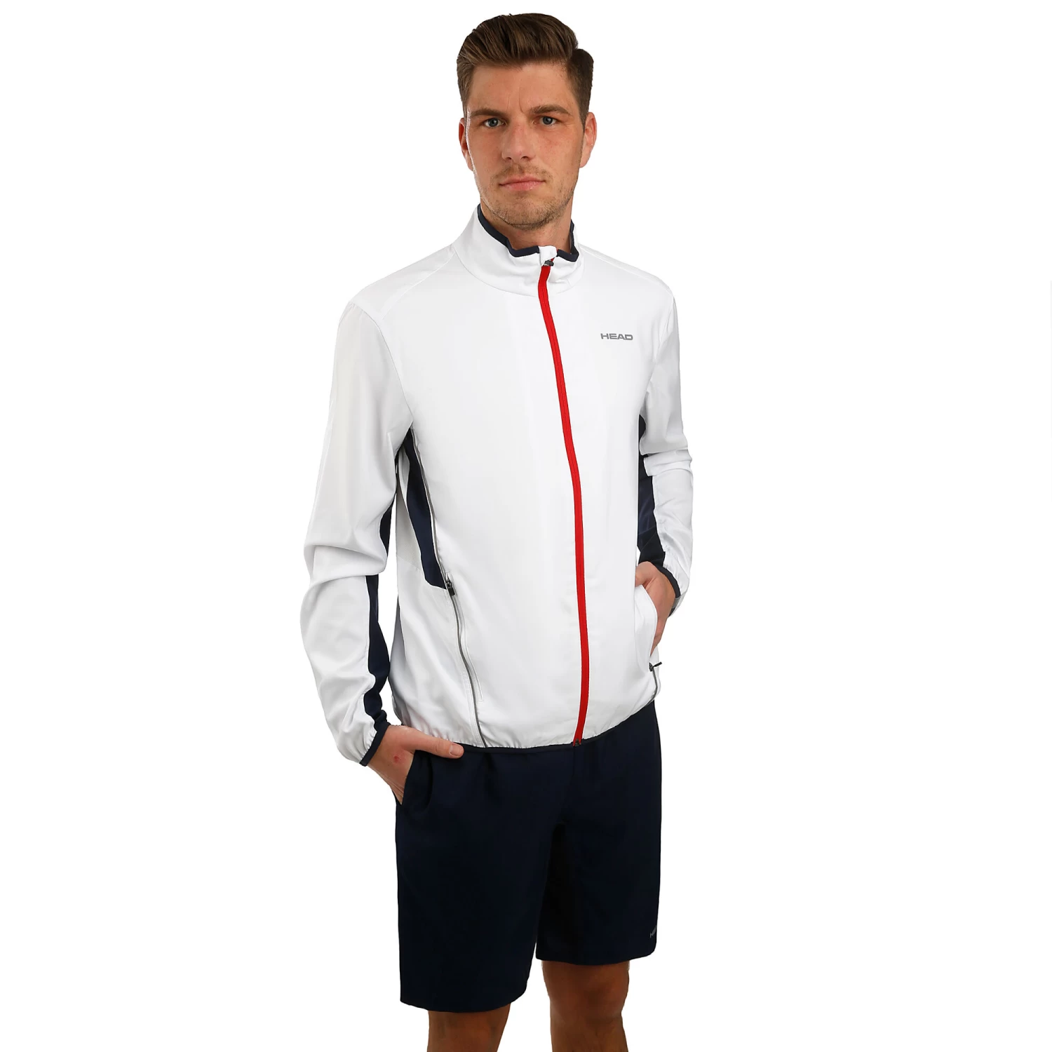 Head Club Training Jacket Men - White, Dark Blue - Image 3