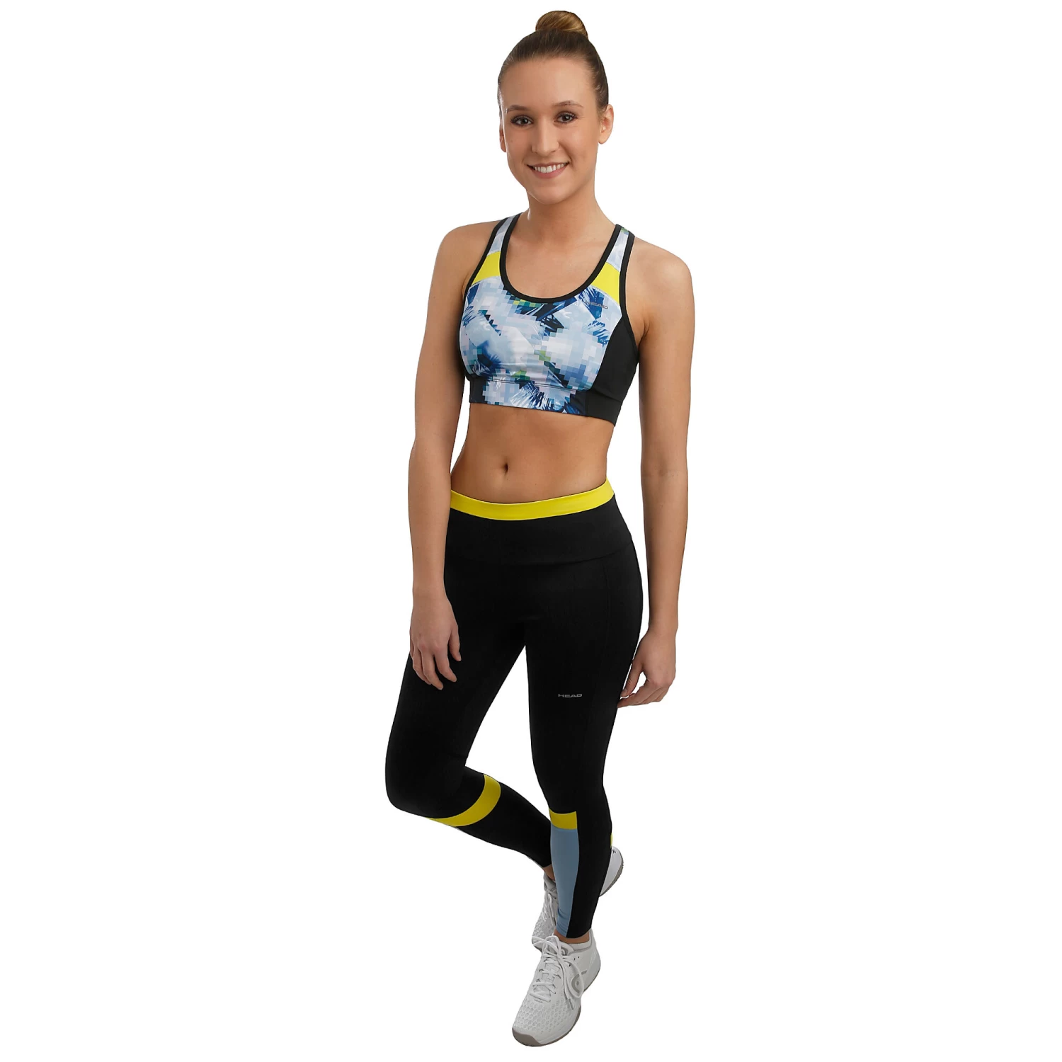 Head Cross Sports Bras Women - Light Blue, Lemon - Image 3