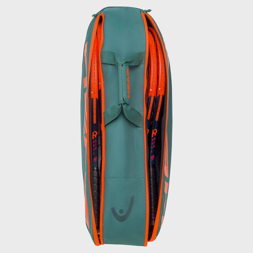 HEAD Pro Racquet Bag M 6 Pack Dark Cyan/Fluorescent Orange - Image 3